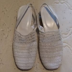 Karen Scott white mules. Size 10